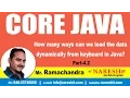 How many ways can we load the data dynamically from keyboard in Java Part 4 2 Core Java Tutorial
