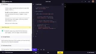 Learn Java - 6 0 Java Loops Codecademy Walkthrough