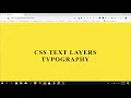 Css Text Layers Typography Css Hover Effects