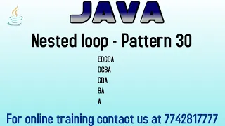 Pattern program in java in hindi Pattern of alphabets
