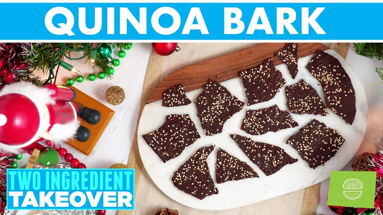 2 Ingredient Quinoa Chocolate Bark! Two Ingredient Takeover Holiday Recipes!