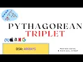 Pythagorean Triplet Java Data Structures Arrays