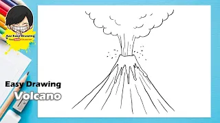 Easy Volcano Drawing  Easy Volcano Drawing