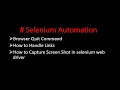 Quit Command to Handle Links Screen Shot in selenium