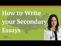 Medical School Secondary Essays Six Tips to Conquer Secondary Applications MedEdits
