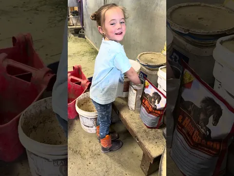 Getting grain prepped for everyone #farmlife #horses #HorseLife