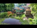 Watchful Start New Landfill Task Use Dozer Pushing Stone Clearing Land with Truck 5Ton Dumping Soil