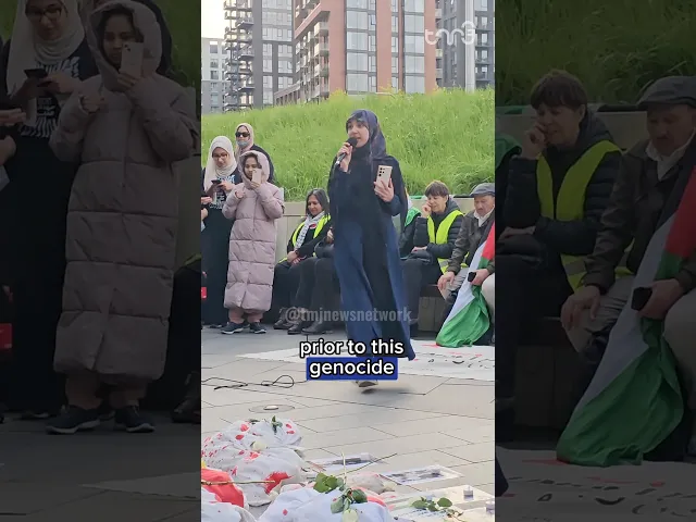 ⁣Activist Batool Subeiti speaks at “Global Day of Action for Gaza Against US-Israel Genocide” protest