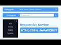 Create a Responsive Navigation Bar with Search Box in HTML CSS JavaScript Responsive Navbar