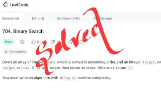 Hindi 704 Binary Search Leetcode Easy Recursive Beginner Friendly