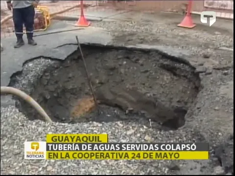 Tubería de aguas servidas colapsó en la cooperativa 24 de Mayo