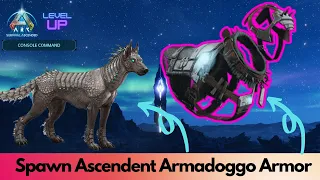 Ascendant and primitive Armadoggo Armor Saddle Spawn Command Ark Survival Ascended