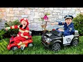 Firetruck Vs Police car Adventure with Papa Joel