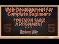 Web Development for Complete Beginners Pokemon Table Assignment