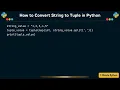 How to Convert String to Tuple in Python