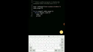Python program to display the multiplication table vertically from 1 to n