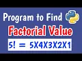 PYTHON PROGRAM TO FIND FACTORIAL VALUE OF A GIVEN NUMBER PYTHON PROGRAMMING IN TELUGU