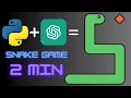 ChatGPT Develops Snake Game in Python just in 2 Minutes