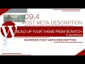 WordPress Tutorial for Beginners-Reorder Post Meta Description