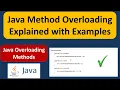 What are Overloading methods in Java Java Overloading methods Java Tutorial