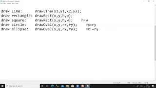 applet program in java to draw line rectangle ellipse