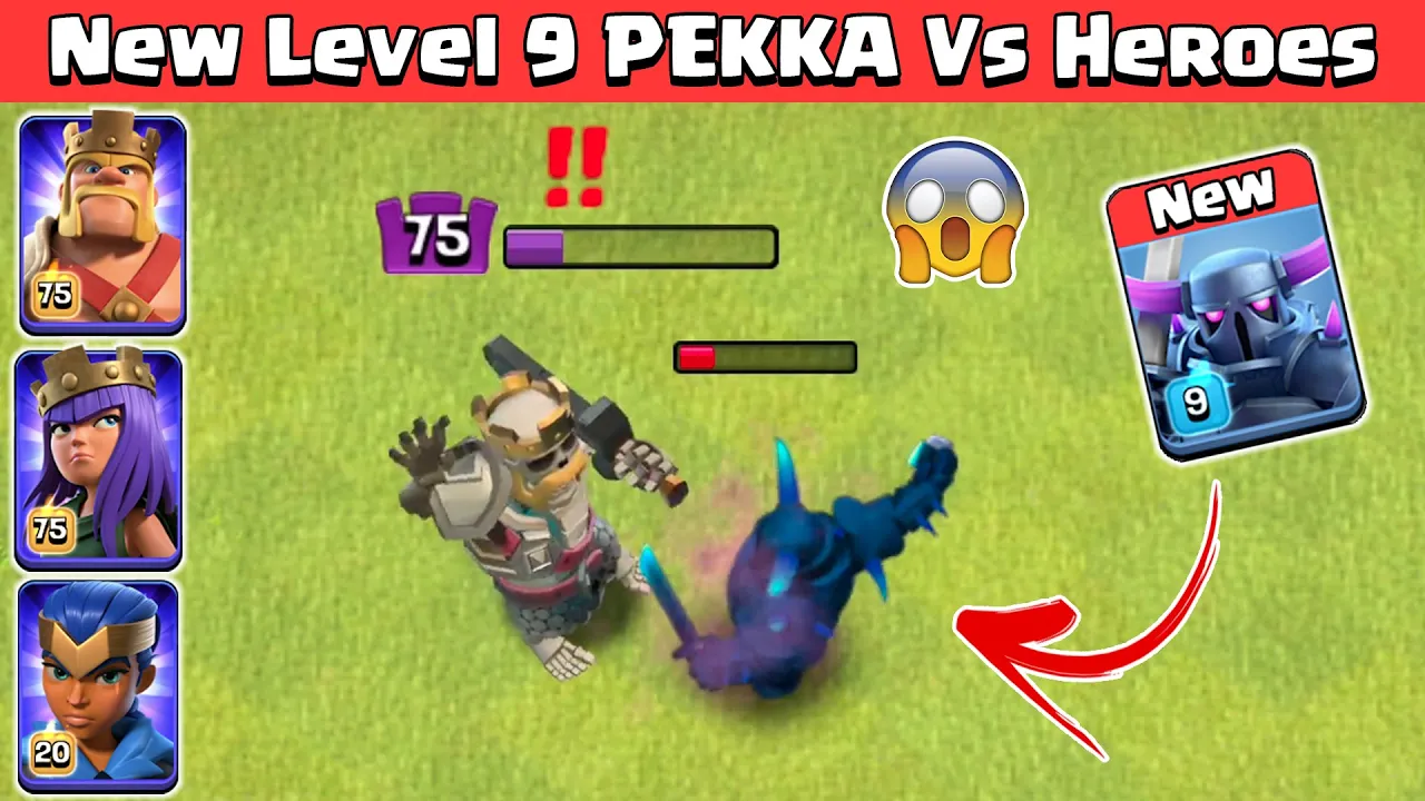 **NEW** Level 9 PEKKA VS Barbarian King | Max Pekka Vs All Heroes | Clash of Clans