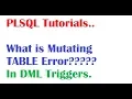 Tutorial What is Mutating Table Error What is Mutating Trigger Error