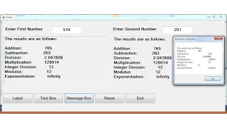 Using Arithmetic Operators and Controls in Visual Basic Net