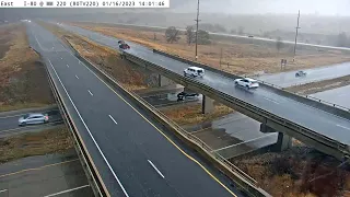 16 Jan 2023 Williamsburg Tornado DOT webcam on I-80 MM220