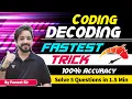 Coding Decoding Fastest Trick Solve 5 questions in 1 5 mins