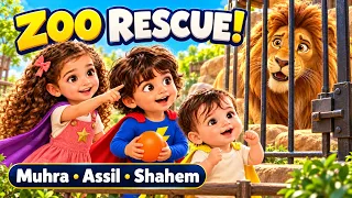 Super Zoo Day 🦁 | Muhra, Assil & Shahem Become Superheroes!