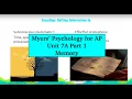 AP Psychology Myers Unit 7A Part 1
