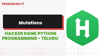Mutations Hackerrank Python Programming Telugu