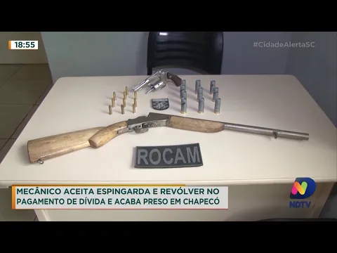 Mecânico aceita espingarda e revólver no pagamento de dívida e acaba preso em Chapecó