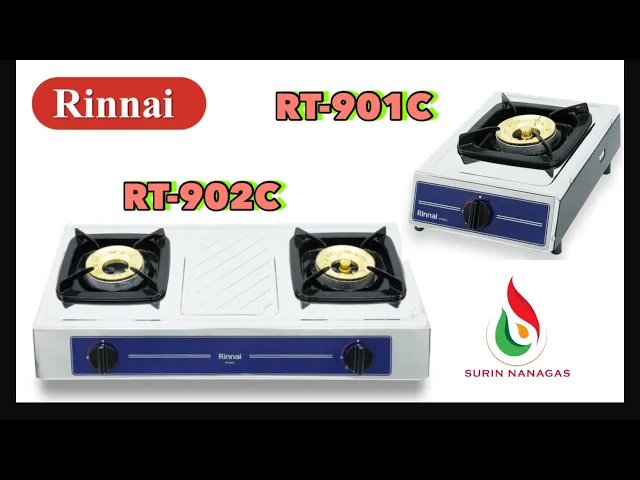 Rinnai เตาแก๊ส รุ่น RT-901C 1 หัวเตา / รุ่น RT-902C 2 หัวเตา โครงเตาเคลือบสี