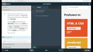 Learn Javascript hide Javascript and the DOM Codecademy