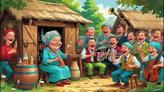 Весёлая частушечная песня о бабке которая гонит самогон на краю деревни 