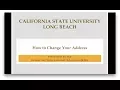 How to change your address at MyCSULB