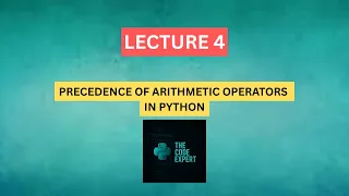 - Precedence of Arithmetic Operators Python tutorial for beginners