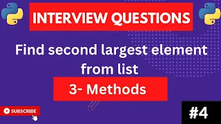 Find 2nd Largest Number in a List Coding question on list second maximum number in a python list