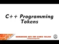 C Programming Tokens Dr R Nagaraj Associate Professor Department of Computer Science