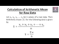 Arithmetic Mean for Raw Data