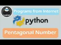 The problem from Internet Pentagonal Number Python Simple Practice Problem the code panda