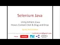 Selenium Java Actions Class Hover Context Menu Drag and Drop Example