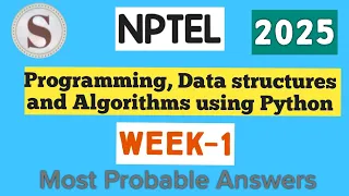 Programming Data Structures and Algorithms using Python NPTEL week 1 answers 2025