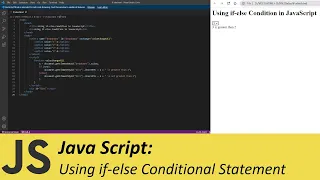 JavaScript Using the if-else Condition in JavaScript Tutorial