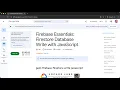 Firebase Essentials Firestore Database Write with JavaScript