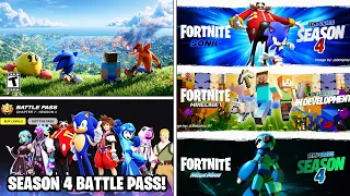 SEASON 4 BATTLE PASS! (Minecraft, Sonic, FREE Skin!)