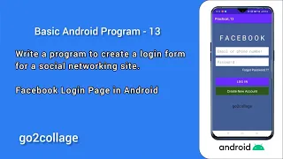 EP 13 Android Studio Basic Program I go2collage