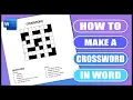 How to make a CROSSWORD in word Simple word tutorial